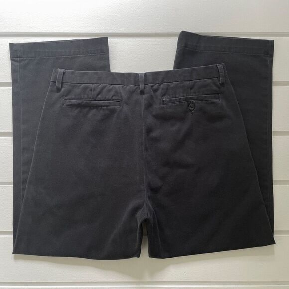 Banana Republic Men's Black Flat Front Cotton Chino Pants Size 36x30 - Picture 3 of 7